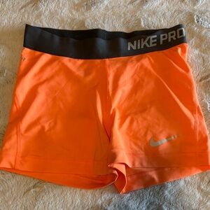 Nike Pro Orange Athletic Shorts